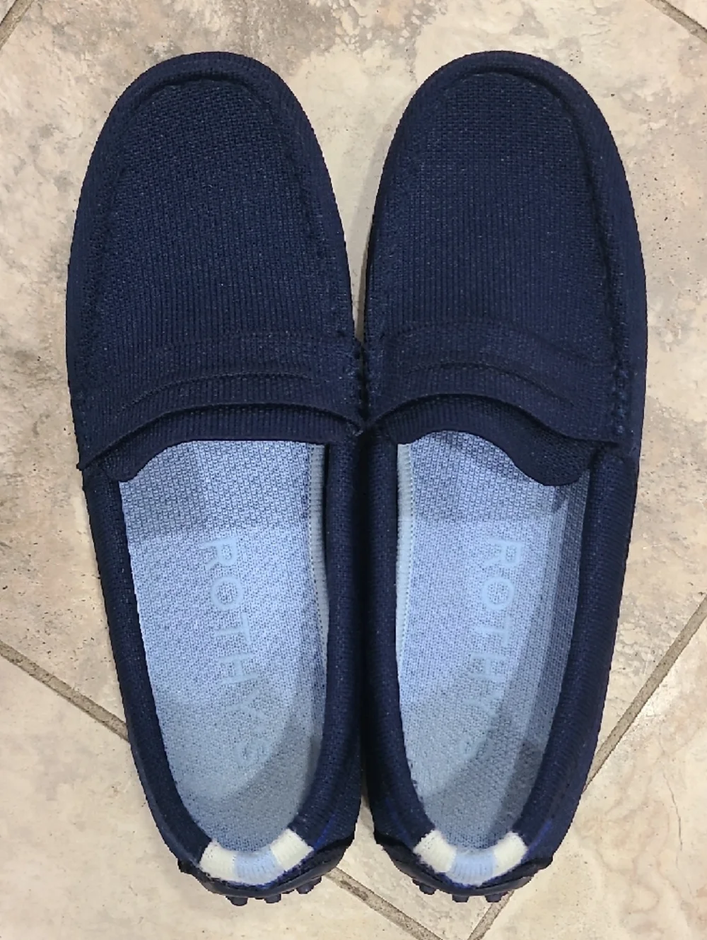 Rothy's Navy Knit Penny Loafers - Women's Slip-On - Picture 2 of 7